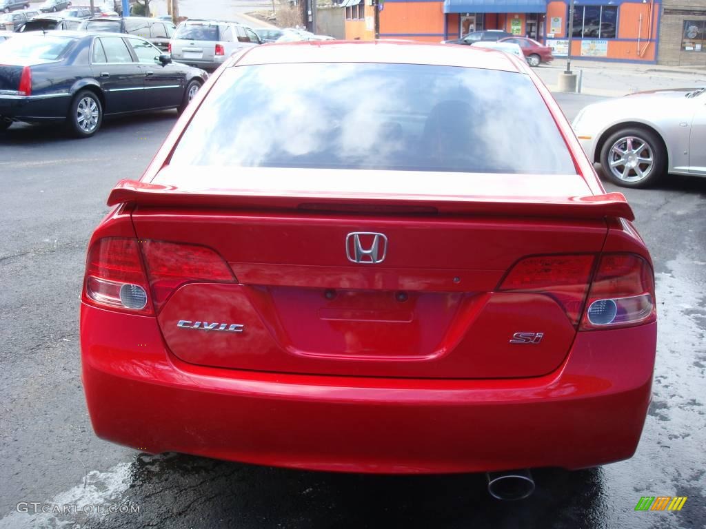 2007 Civic Si Sedan - Rallye Red / Black photo #4