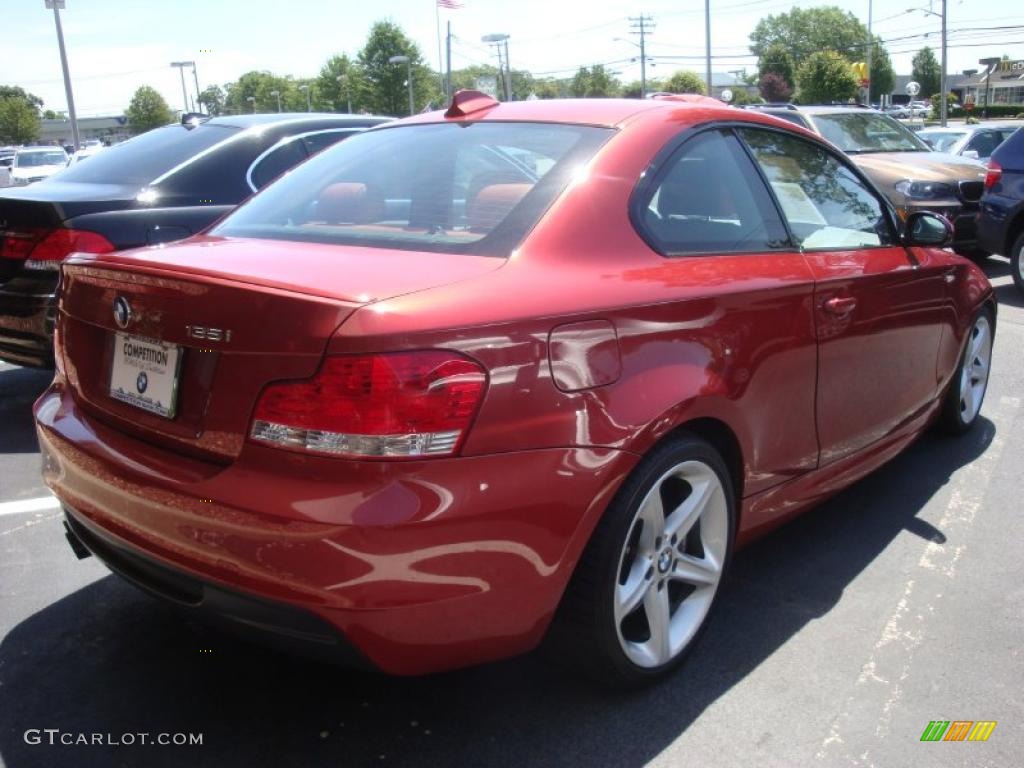 2008 1 Series 135i Coupe - Sedona Red Metallic / Coral Red photo #5