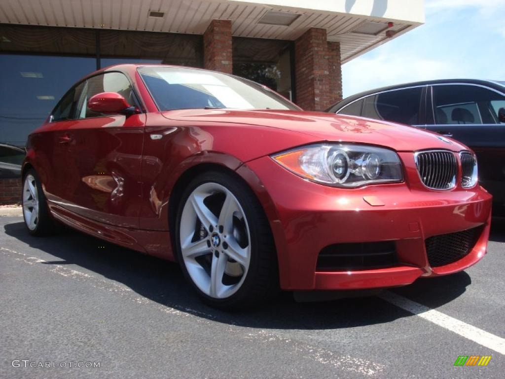 2008 1 Series 135i Coupe - Sedona Red Metallic / Coral Red photo #6