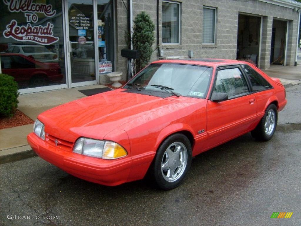 1988 Mustang LX 5.0 Fastback - Bright Red / Gray photo #1
