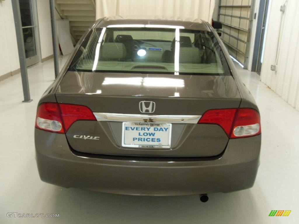 2010 Civic LX Sedan - Urban Titanium Metallic / Beige photo #4