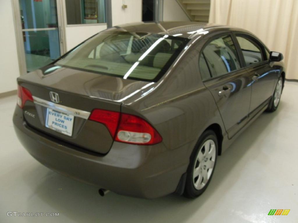 2010 Civic LX Sedan - Urban Titanium Metallic / Beige photo #5