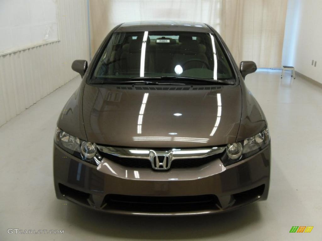2010 Civic LX Sedan - Urban Titanium Metallic / Beige photo #7
