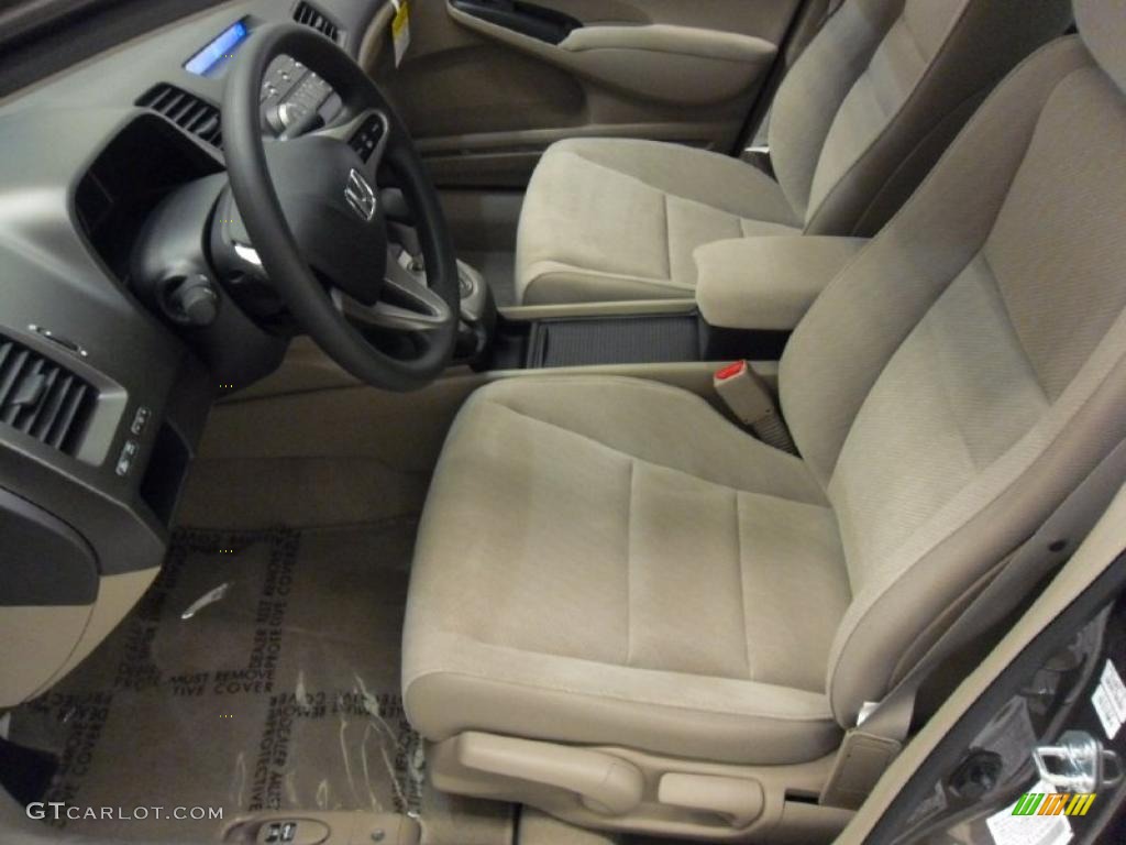 2010 Civic LX Sedan - Urban Titanium Metallic / Beige photo #10