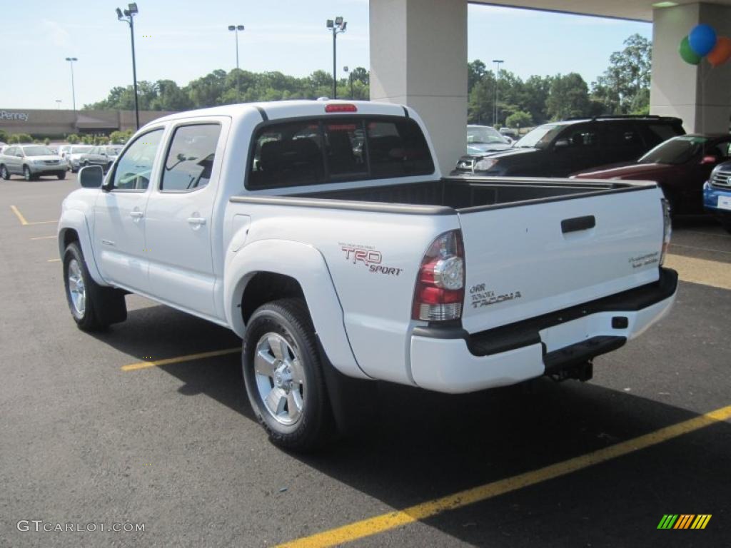 2010 Tacoma V6 PreRunner TRD Sport Double Cab - Super White / Graphite photo #5