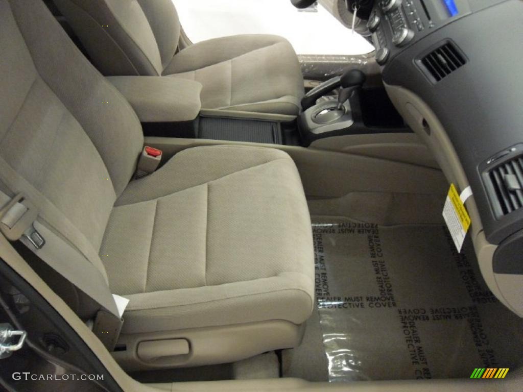 2010 Civic LX Sedan - Urban Titanium Metallic / Beige photo #19