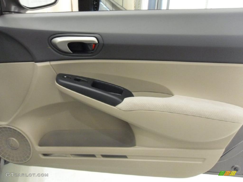 2010 Civic LX Sedan - Urban Titanium Metallic / Beige photo #21