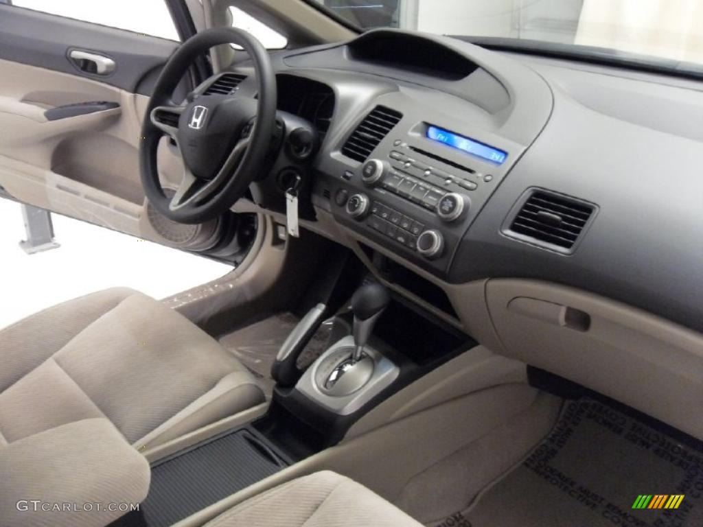 2010 Civic LX Sedan - Urban Titanium Metallic / Beige photo #22