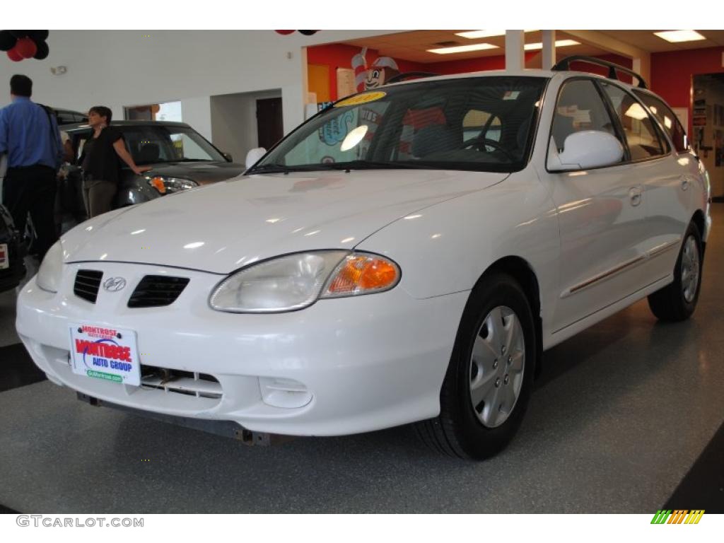 2000 Elantra GLS Wagon - Noble White / Gray photo #3