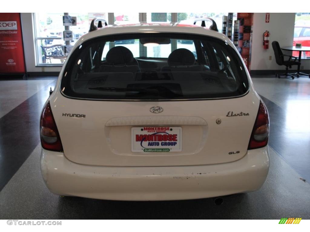 2000 Elantra GLS Wagon - Noble White / Gray photo #6