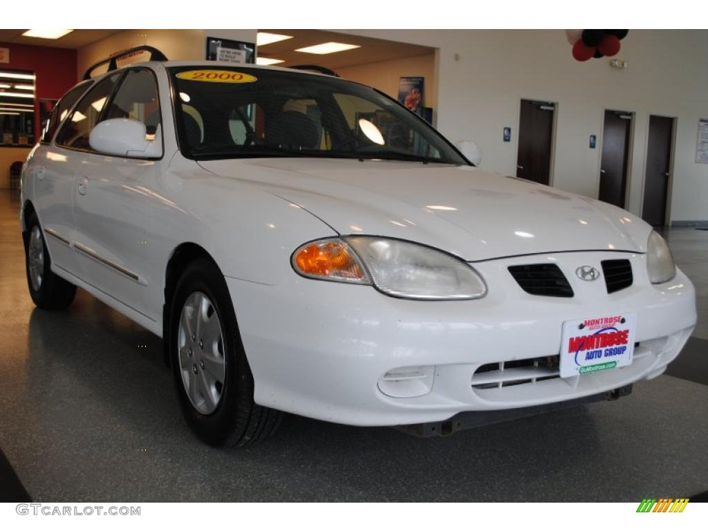 2000 Elantra GLS Wagon - Noble White / Gray photo #10