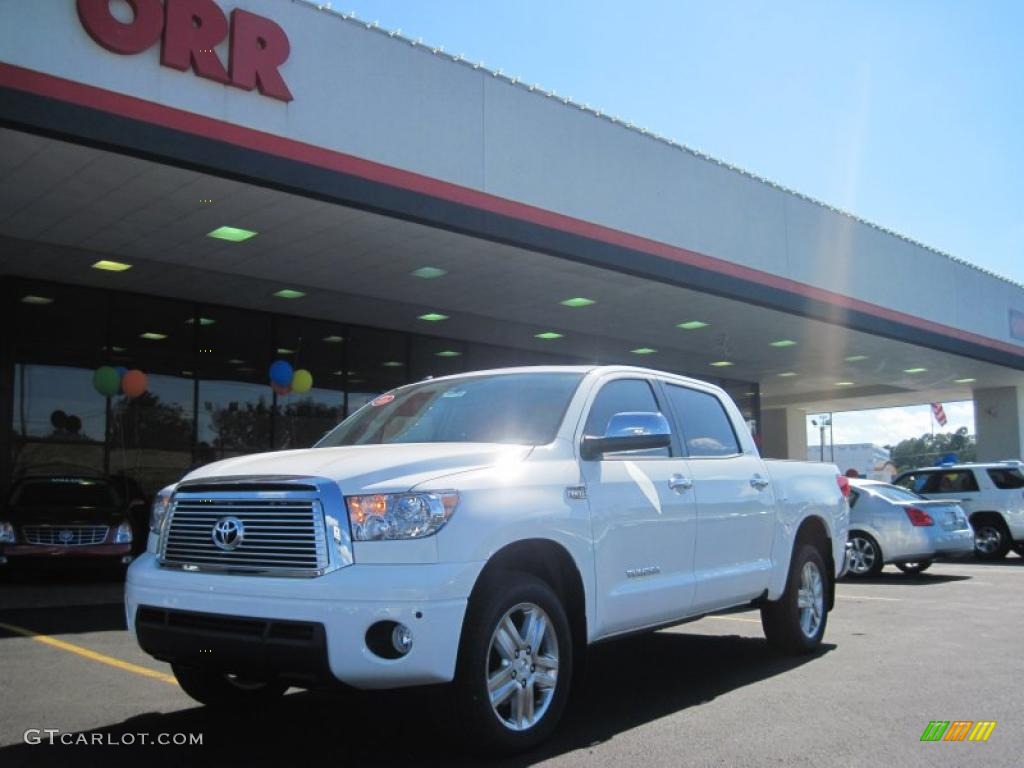 2010 Tundra Limited CrewMax 4x4 - Super White / Red Rock photo #1