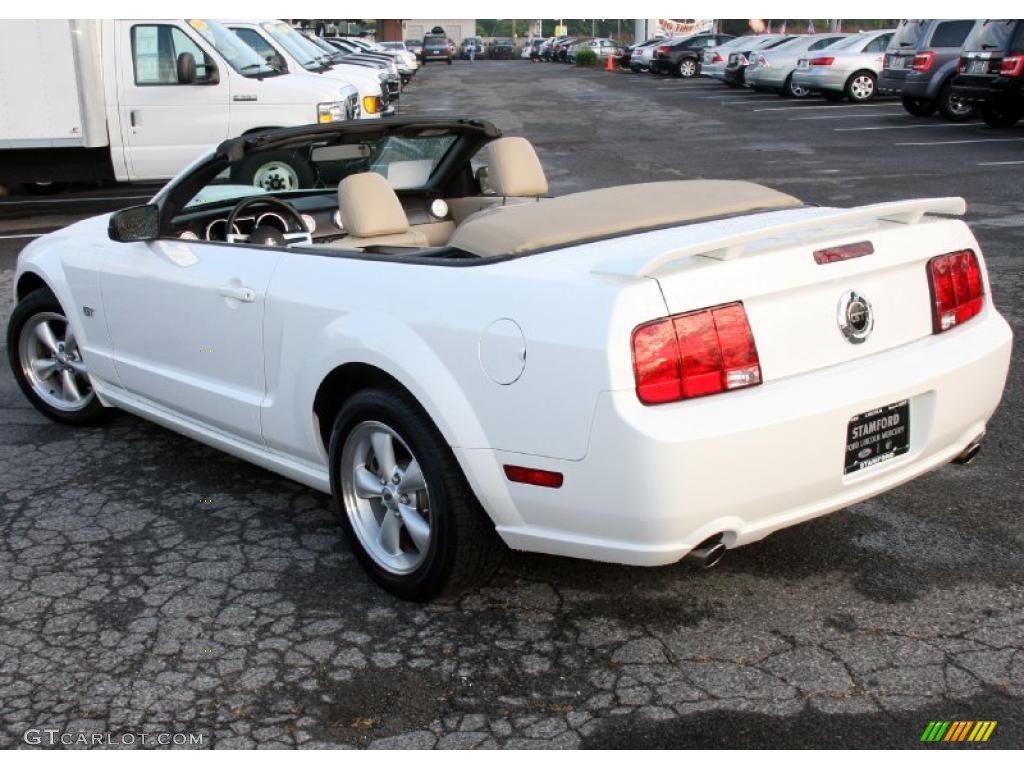 2007 Mustang GT Premium Convertible - Performance White / Medium Parchment photo #9