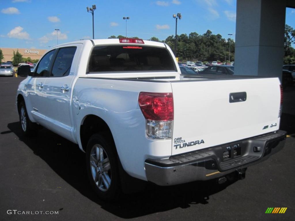 2010 Tundra Limited CrewMax 4x4 - Super White / Red Rock photo #5