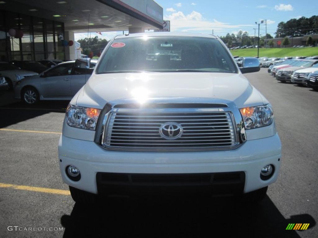 2010 Tundra Limited CrewMax 4x4 - Super White / Red Rock photo #7