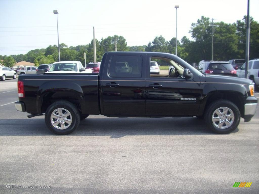 2010 Sierra 1500 SLT Crew Cab - Onyx Black / Very Dark Cashmere/Light Cashmere photo #1
