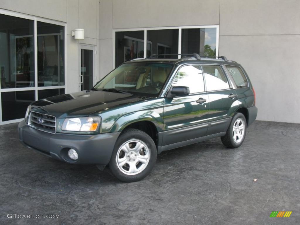 2005 Forester 2.5 X - Woodland Green Pearl / Beige photo #1