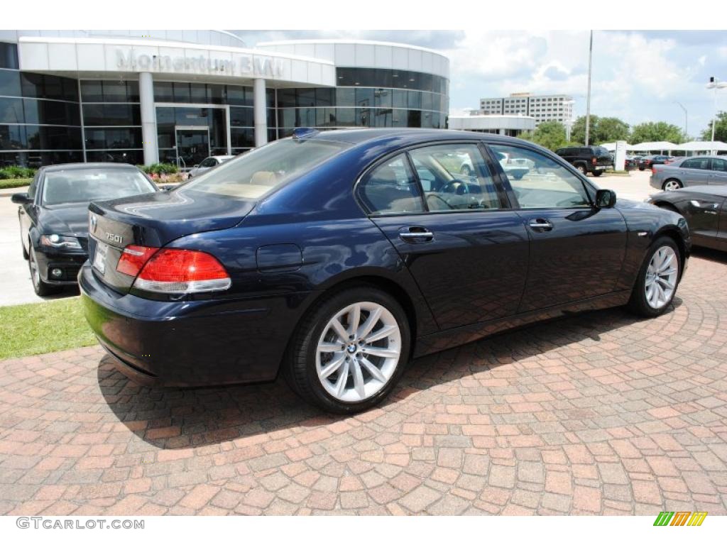 2007 7 Series 750i Sedan - Monaco Blue Metallic / Natural Brown photo #7
