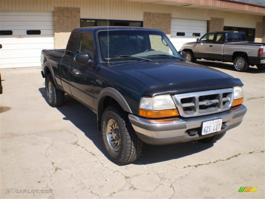1998 Ranger XLT Extended Cab 4x4 - Deep Emerald Green Metallic / Medium Prairie Tan photo #3