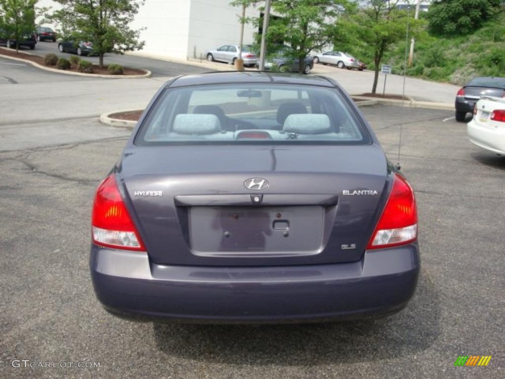 2002 Elantra GLS Sedan - Midnight Gray / Gray photo #3