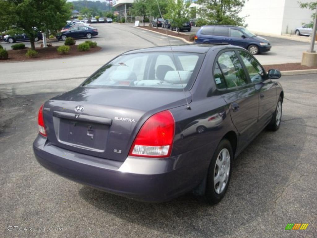 2002 Elantra GLS Sedan - Midnight Gray / Gray photo #4