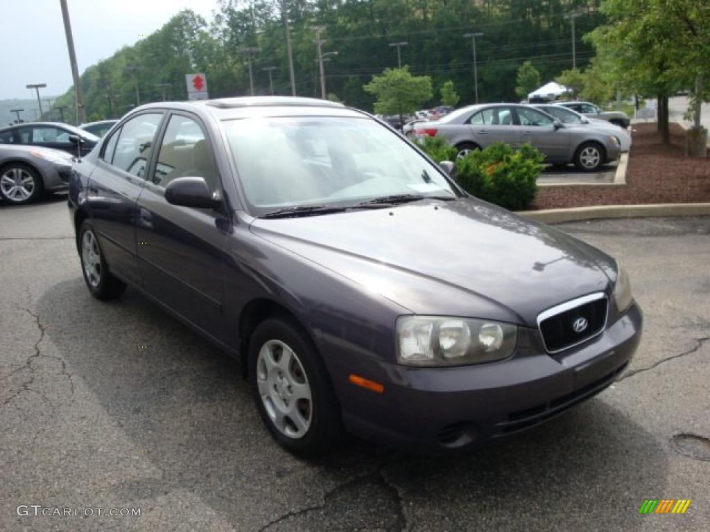 2002 Elantra GLS Sedan - Midnight Gray / Gray photo #5