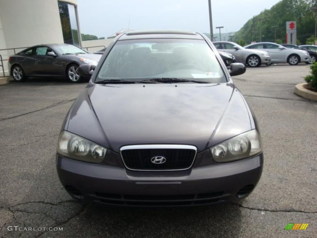 2002 Elantra GLS Sedan - Midnight Gray / Gray photo #6