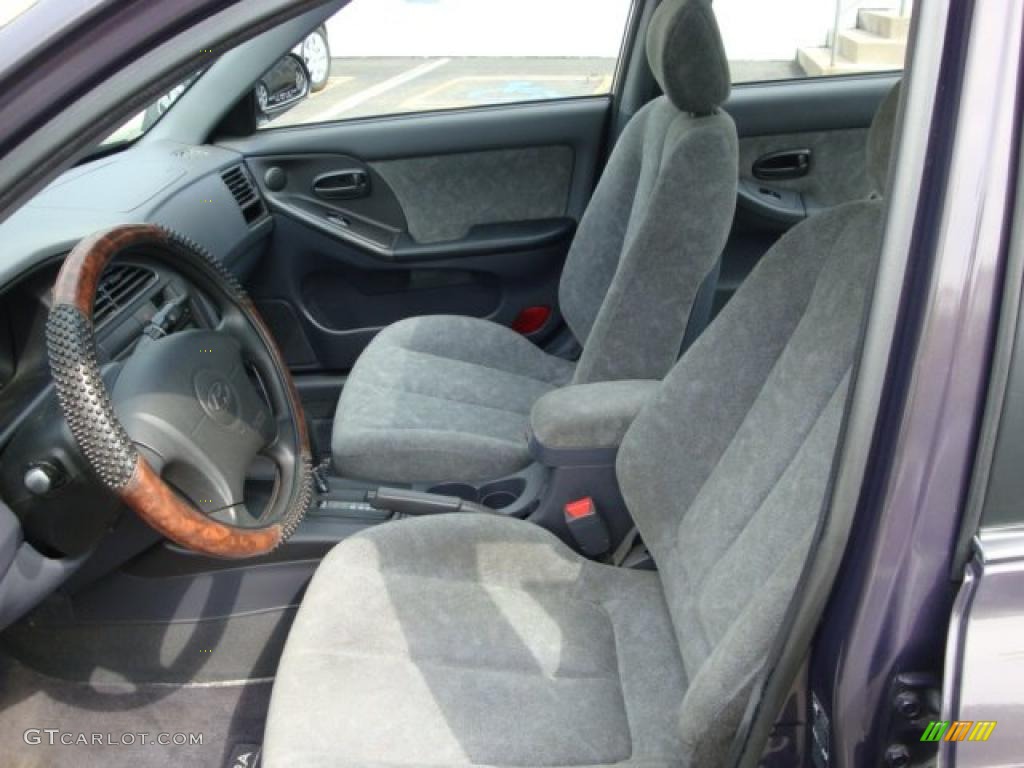 2002 Elantra GLS Sedan - Midnight Gray / Gray photo #8