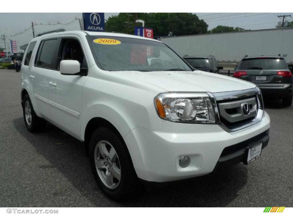 2009 Honda pilot ex-l white #3