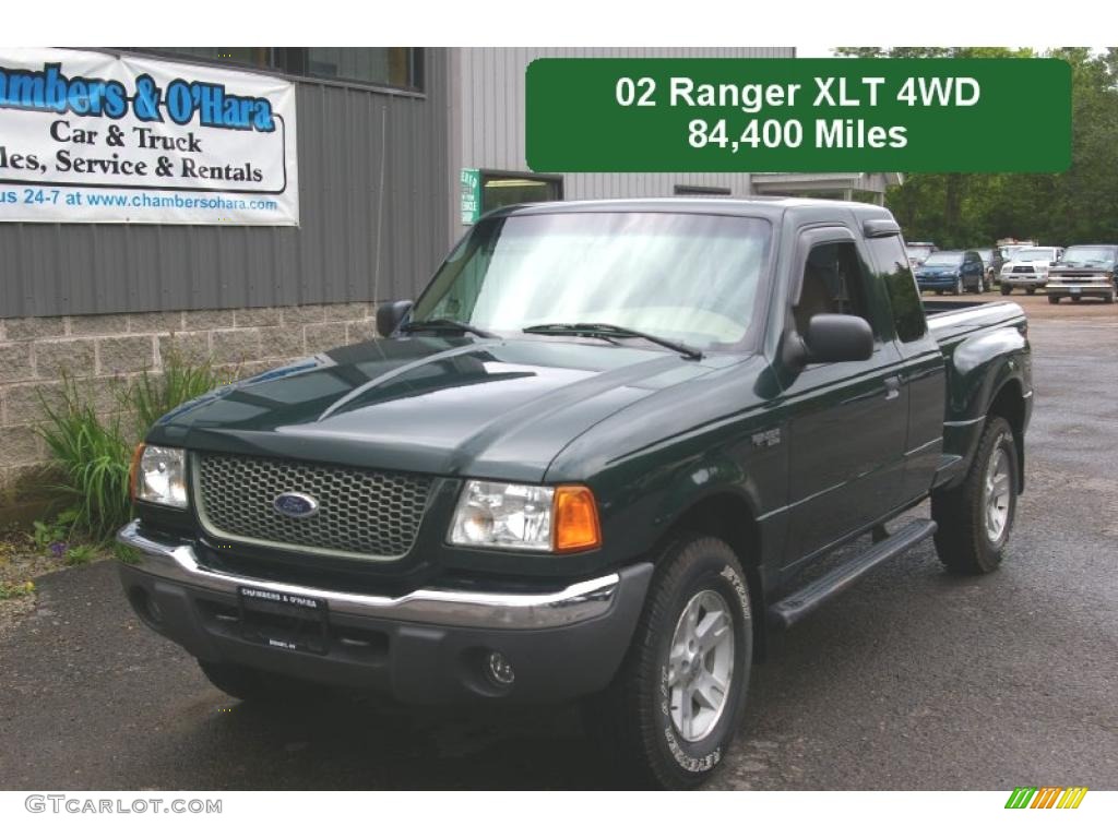 2002 Ranger XLT SuperCab 4x4 - Dark Highland Green Metallic / Medium Prairie Tan photo #1