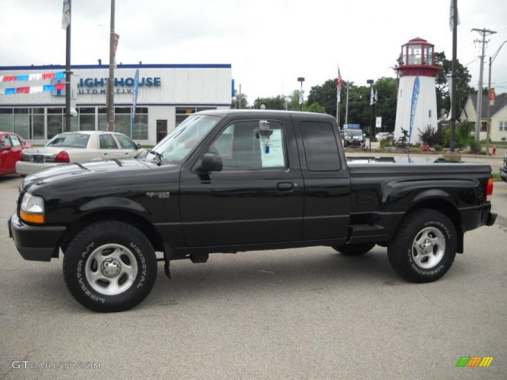 1999 Ranger XLT Extended Cab 4x4 - Black Clearcoat / Medium Graphite photo #2