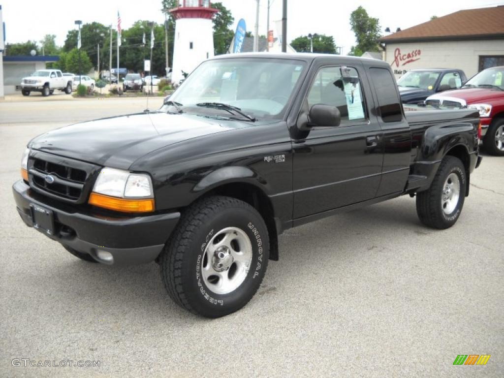 1999 Ranger XLT Extended Cab 4x4 - Black Clearcoat / Medium Graphite photo #3