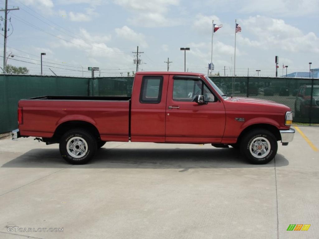 1992 F150 S Extended Cab - Electric Current Red Pearl / Red photo #2