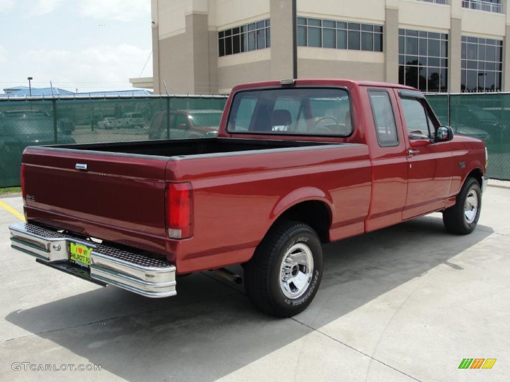 1992 F150 S Extended Cab - Electric Current Red Pearl / Red photo #3