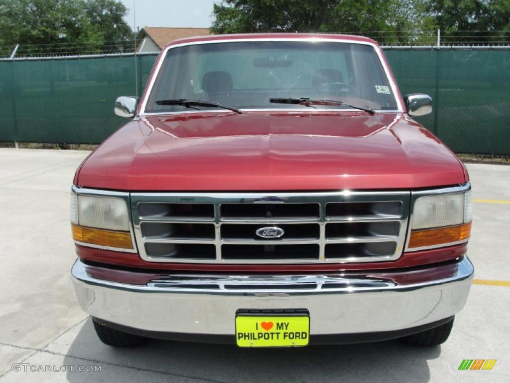 1992 F150 S Extended Cab - Electric Current Red Pearl / Red photo #8