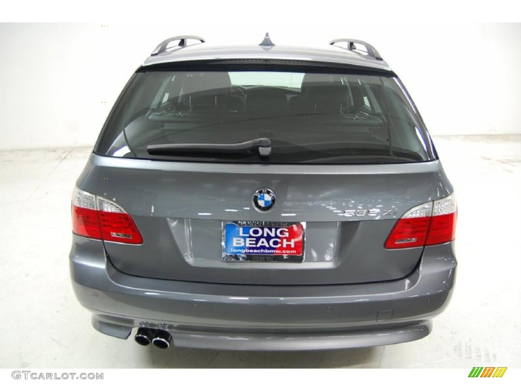 2008 5 Series 535xi Sports Wagon - Space Grey Metallic / Black photo #7