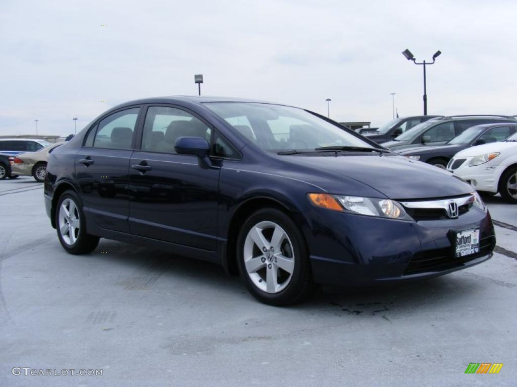 2008 Civic EX Sedan - Royal Blue Pearl / Gray photo #3