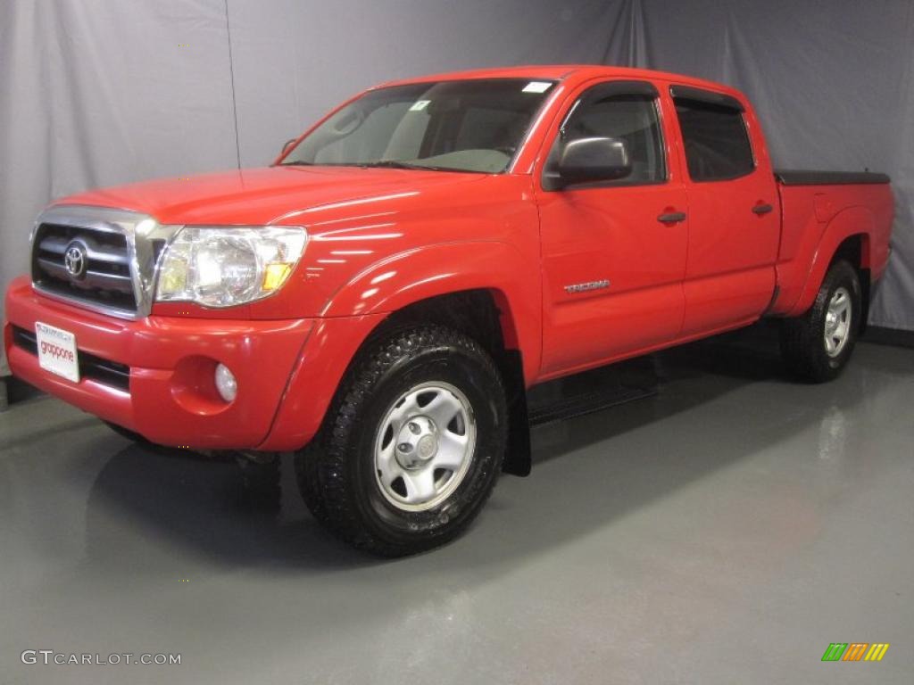 2007 Tacoma V6 Double Cab 4x4 - Radiant Red / Graphite Gray photo #1