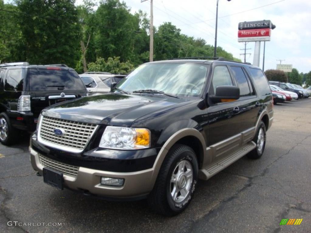 2003 Expedition Eddie Bauer 4x4 - Black Clearcoat / Medium Parchment photo #1