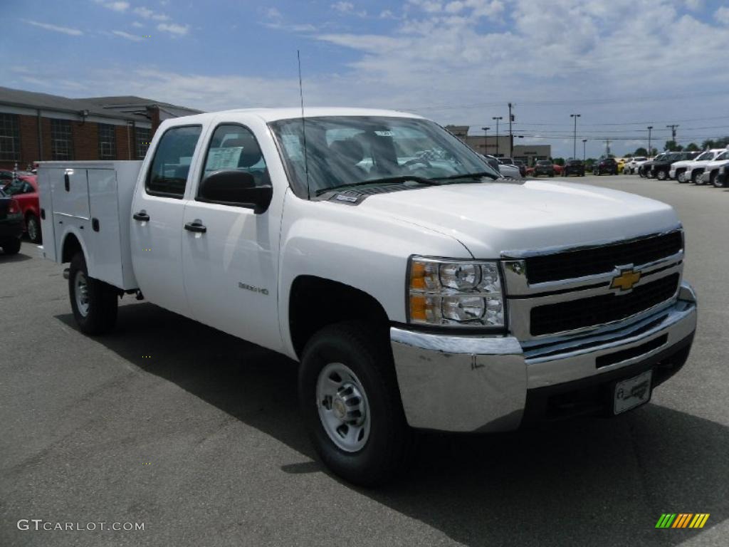 2010 Silverado 3500HD Work Truck Crew Cab 4x4 Chassis Utility - Summit White / Dark Titanium photo #5