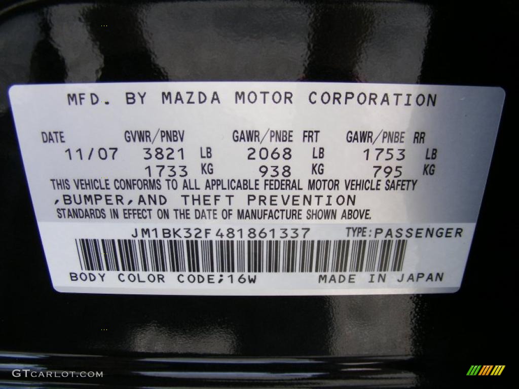 2008 MAZDA3 i Touring Sedan - Black Mica / Black photo #29