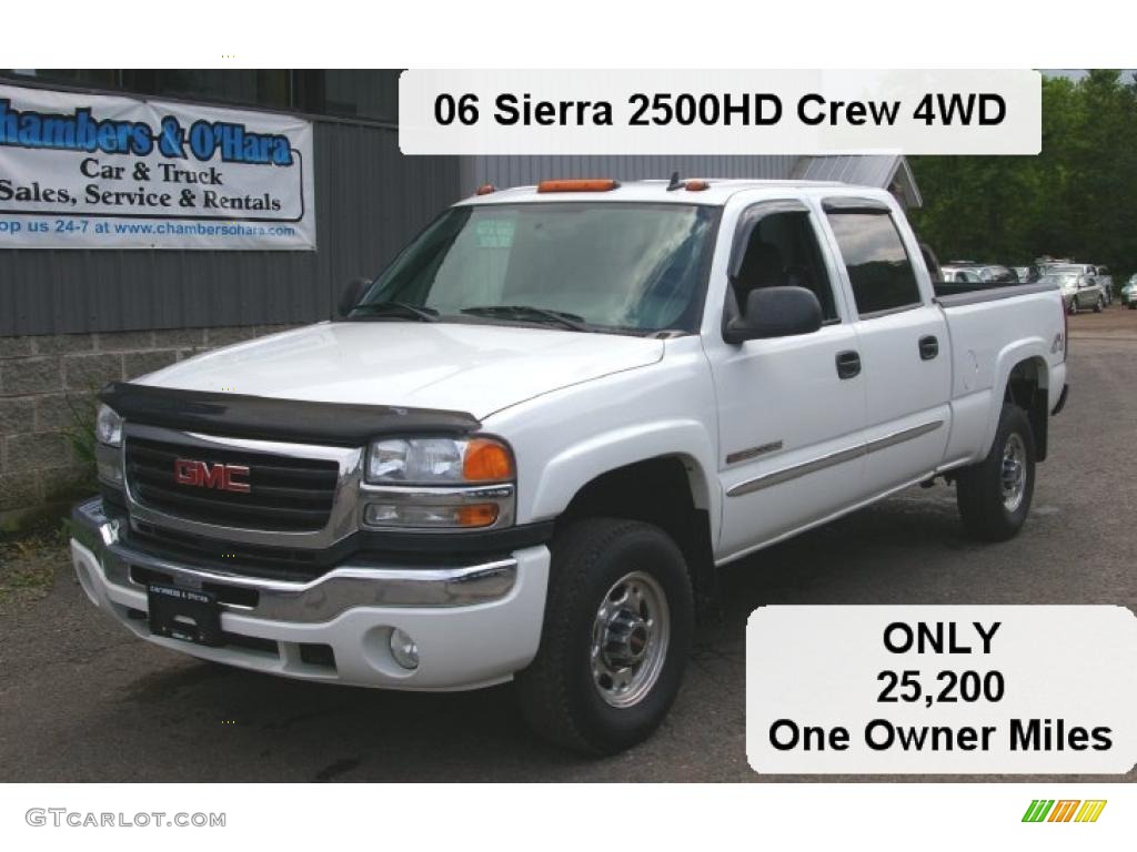 2006 Sierra 2500HD SLE Crew Cab 4x4 - Summit White / Pewter photo #1