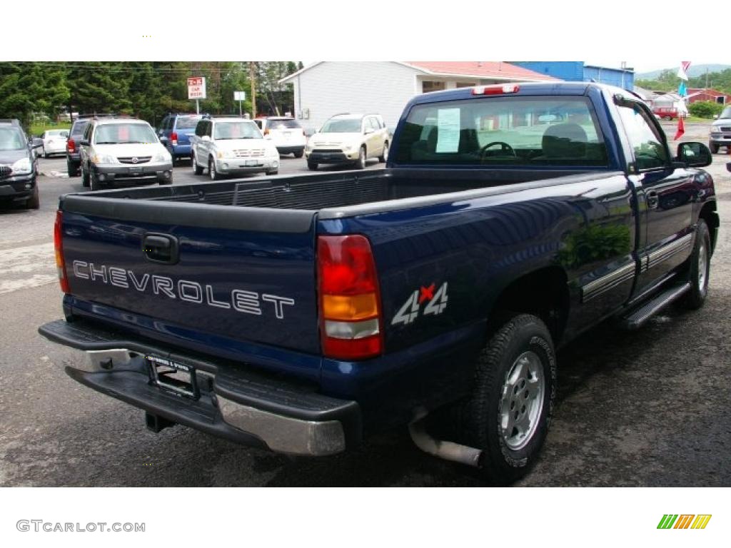 2002 Silverado 1500 Work Truck Regular Cab 4x4 - Indigo Blue Metallic / Graphite Gray photo #9