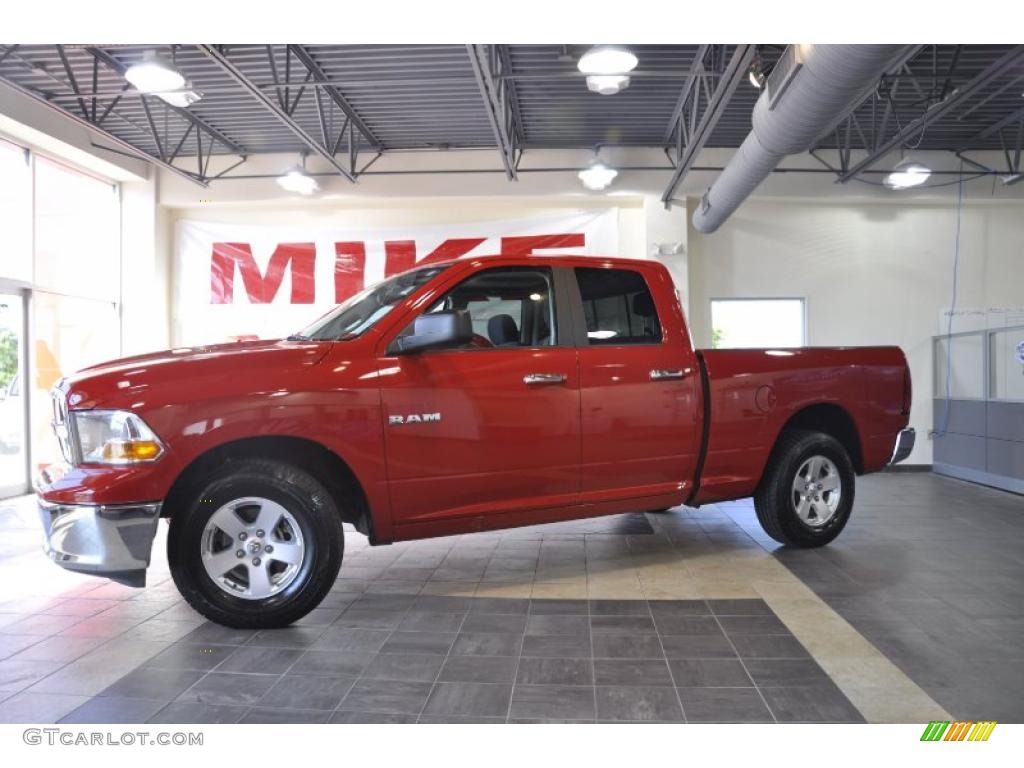 2010 Ram 1500 SLT Quad Cab - Inferno Red Crystal Pearl / Dark Slate/Medium Graystone photo #1