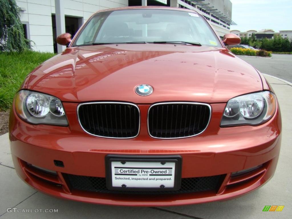 2008 1 Series 128i Coupe - Sedona Red Metallic / Black photo #2