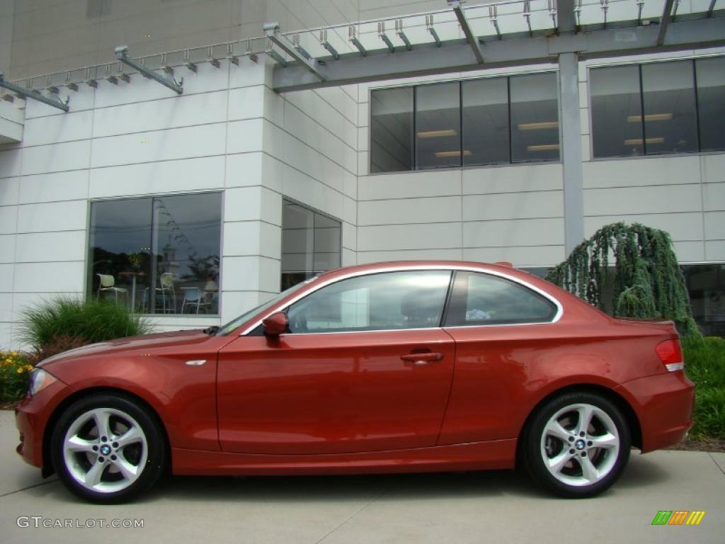 2008 1 Series 128i Coupe - Sedona Red Metallic / Black photo #3