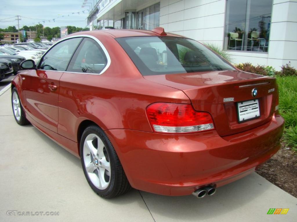 2008 1 Series 128i Coupe - Sedona Red Metallic / Black photo #4