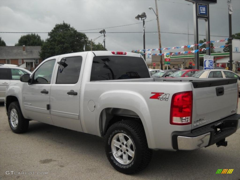 2010 Sierra 1500 SLE Crew Cab 4x4 - Pure Silver Metallic / Ebony photo #4