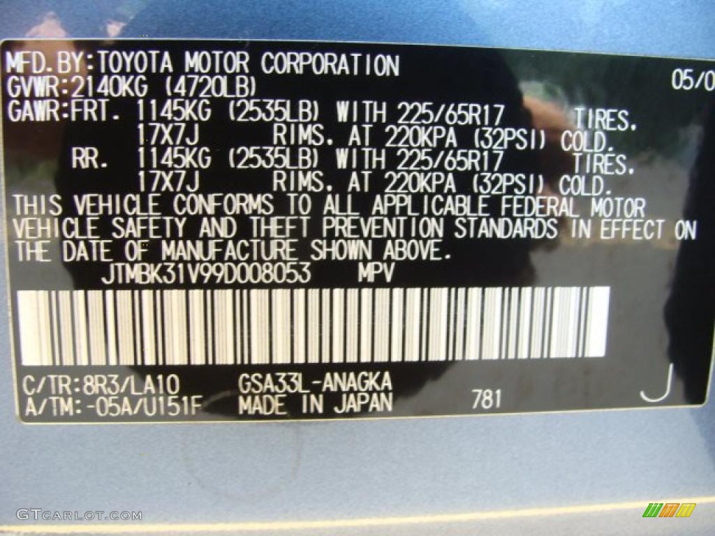 2009 RAV4 Limited V6 4WD - Pacific Blue Metallic / Ash Gray photo #15