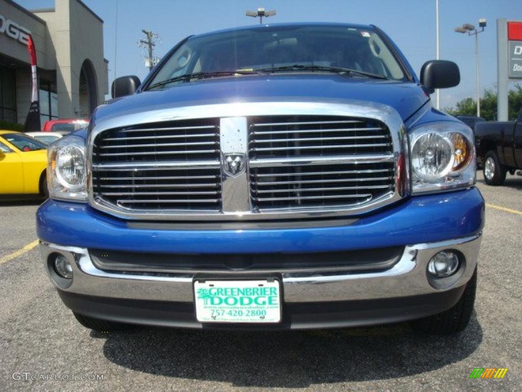2007 Ram 1500 SLT Quad Cab - Electric Blue Pearl / Medium Slate Gray photo #8
